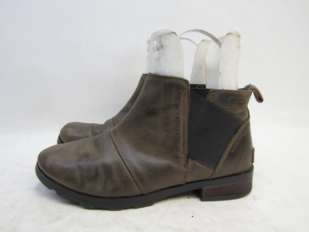 Sorel Womens Size 9 M Brown Leather Chelsea Ankle Fashion Boots Bootie